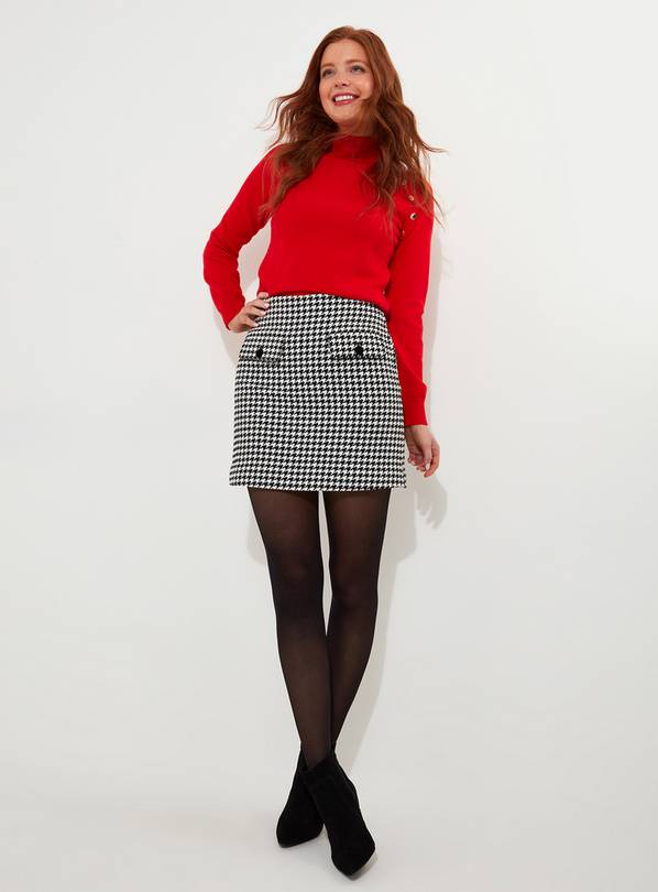 JOE BROWNS Monochrome Dogtooth Co Ord Mini Skirt 10